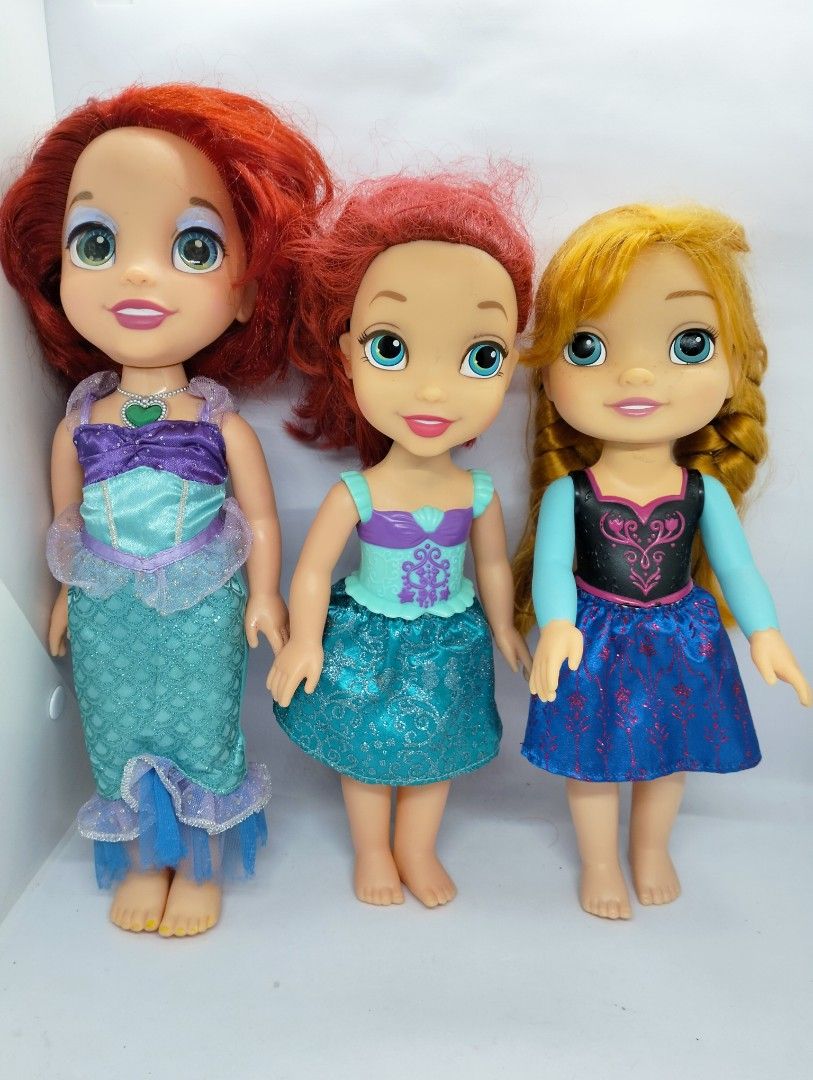 Authentic Disney Toddler Dolls (Category: Kids Toys) located in Baguio. Submitted by toys_of_yesteryear (Listing ID 1465651455, Image 2). Description: 📌loc. Baguio ✅ All authentic Disney Toddler Dolls. What you see is what you get. Used- with signs of wear and tear. No other inclusion. May minimal dirt. Bawal sa maselan, mga second hand toys sila. ✅Price: posted + sf. 👉Mop: Gcash 👉Mod: J&T only These are carefully hand-picked, hard-to-find pie