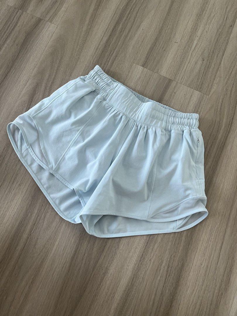 Authentic Lululemon Hotty Hot Shorts 2.5 Light Blue Size 2 (Category: Shorts) located in Taguig. Submitted by prelovedcloset2 (Listing ID 1465606785, Image 2). Description: - Brand: Lululemon - Style: Hotty Hot Shorts - Color: Light Blue - Size: 2 - Features: Breathable side mesh panels, convenient right-hip zipper pocket, built-in liner - Fit: Elastic waistband with adjustable interior drawstring - Ideal for: Running, workouts, and casual wear -