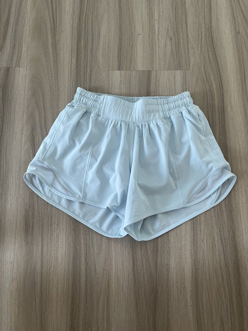 Authentic Lululemon Hotty Hot Shorts 2.5 Light Blue Size 2 (Category: Shorts) located in Taguig. Submitted by prelovedcloset2 (Listing ID 1465606785, Image 1). Description: - Brand: Lululemon - Style: Hotty Hot Shorts - Color: Light Blue - Size: 2 - Features: Breathable side mesh panels, convenient right-hip zipper pocket, built-in liner - Fit: Elastic waistband with adjustable interior drawstring - Ideal for: Running, workouts, and casual wear -