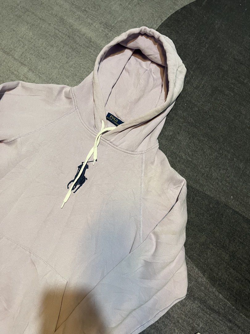 authentic Polo Ralph Lauren Big Pony (Category: Coats, Jackets and Outerwear) located in City of Isabela. Submitted by ibzagga (Listing ID 1465734813, Image 2). Description: Polo Ralph Lauren Big Pony Hoodie 🧸✨ • Size: S/P (Small/Petite) • Color: Pastel Lavender / Lilac • Condition: Authentic with QR Code. May minor issue sa likod (swipe to last pic for details, maliit na butas/tahi—easy fix!). • Price: [Ilagay ang iyong presyo] DM for inquiries