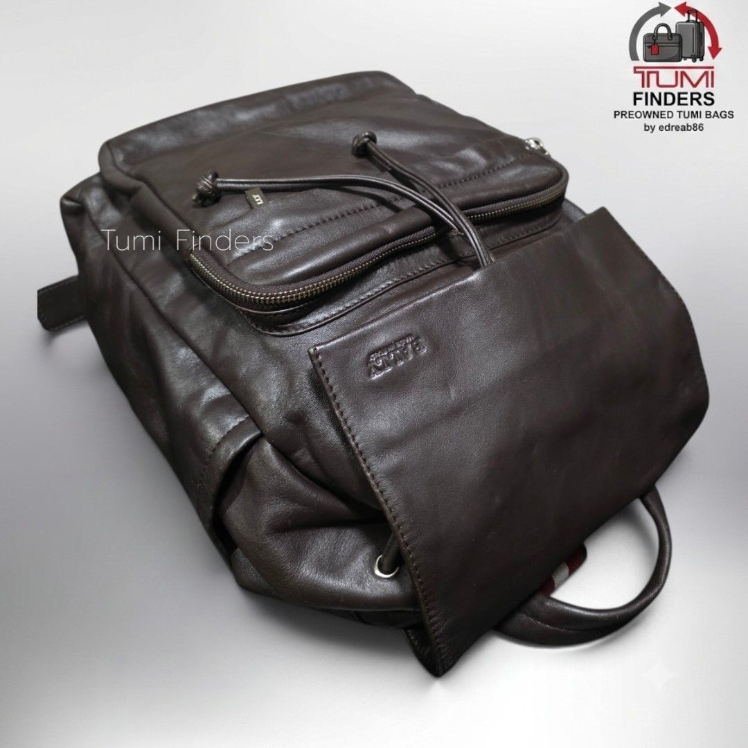 Bally Brown Leather Backpack with Signature Striped Straps (Category: Luxury Bags & Wallets) located in Cabuyao City. Submitted by swiftdeer.ed9787 (Listing ID 1465716184, Image 1). Description: FOR SALE Preloved Bally Backpack pure leather PRICE: 5500 LOCATION: CABUYAO LAGUNA - Authentic Bally backpack in rich brown leather - Flap top closure with secure drawstring and front zip pocket - Iconic red and white striped canvas shoulder straps - Conv