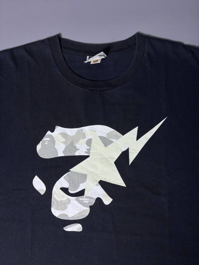 Bape City Camo Tee (Category: Tshirts & Polo Shirts ) located in Rizal. Submitted by oldgal.ww (Listing ID 1465624692, Image 2). Description: Bape City Camo Tee Large 21" 28" In beefy condition. very minimal hairlines 1,600.
