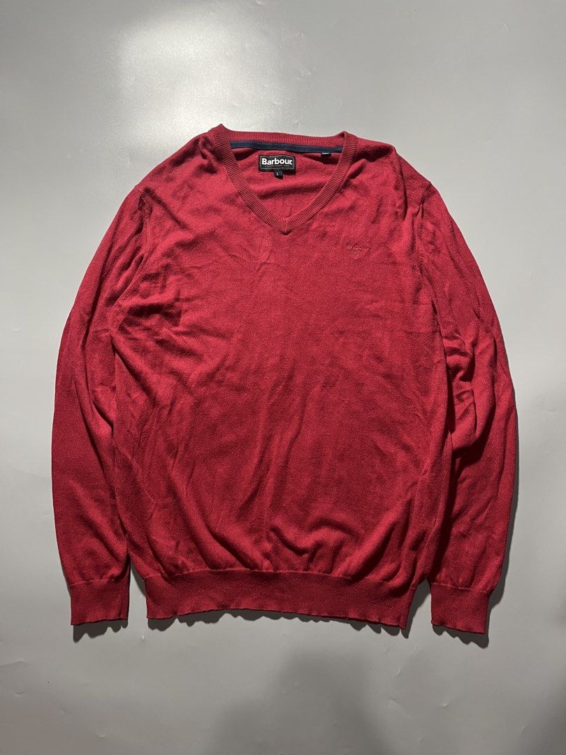 Barbour V-Neck Knitted Sweatshirt (Category: Tshirts & Polo Shirts ) located in Quezon City. Submitted by metro_junkie.ph (Listing ID 1465713135, Image 1). Description: Barbour V-Neck Knitted Sweatshirt Size Large on Tag (23 x 30.5) Verygood Condition Can Pass as Excellent Need Wash All Detail Posted 380 + SF.