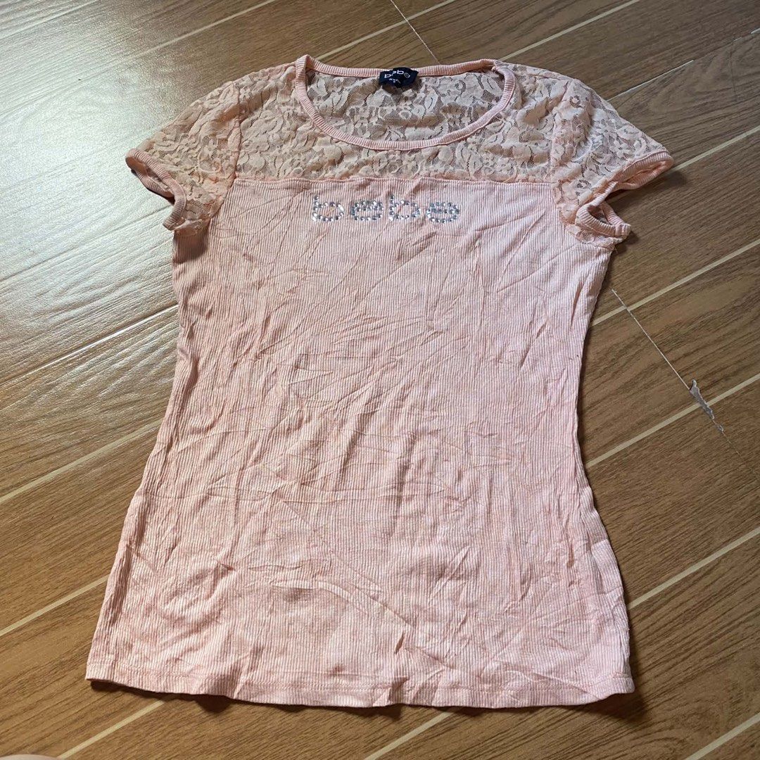 Bebe top (Category: Shirts) located in Paete. Submitted by fat.archives (Listing ID 1465629660, Image 1). Description: Dimes Bust 15 Length 23 +sf.