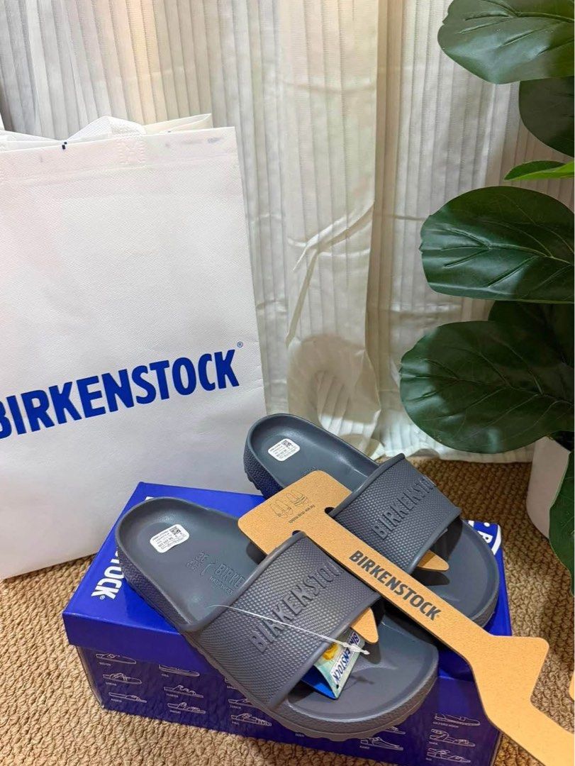 Birkenstock Gray Slides (Category: Slippers and slides) located in Quezon City. Submitted by stuffs.hellyy (Listing ID 1465742398, Image 1). Description: sizes avail: 36,37 & 38 for women.