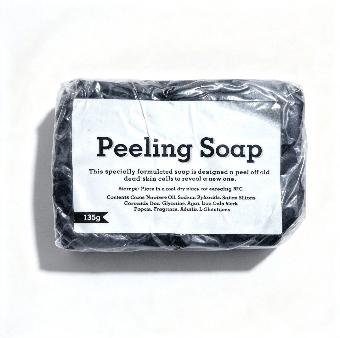 Black Peeling Exfoliating Body Soap (Category: Bath) located in Quezon City. Submitted by ana-chan (Listing ID 1465678499, Image 1). Description: - Product: Black Peeling Soap Bar - Net Weight: 135g - Condition: Brand new and sealed in clear plastic wrapping - Benefits: Specially formulated to peel away old dead skin cells and reveal fresh, radiant skin - Ingredients: Coconut oil, sodium hydroxide, and glycerin - Storage: Keep in a cool, dry plac