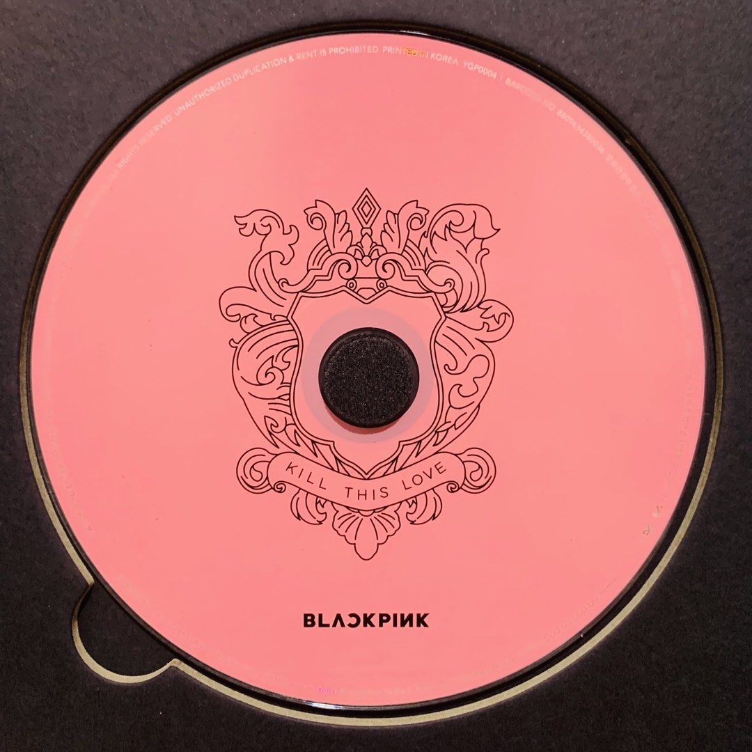 BLACKPINK Kill This Love Album CD (Category: CDs & DVDs) located in Caloocan City. Submitted by offthegridfinds (Listing ID 1465757106, Image 3). Description: - Item: BLACKPINK Mini Album - Kill This Love (Pink Version) - Inclusions: Pink outer box with embossed rose frame and matching pink CD - Condition: Good, with minor shelf wear on outer corners from storage - Features: Tracklist, barcode, and authentication sticker on the back - Perfect for