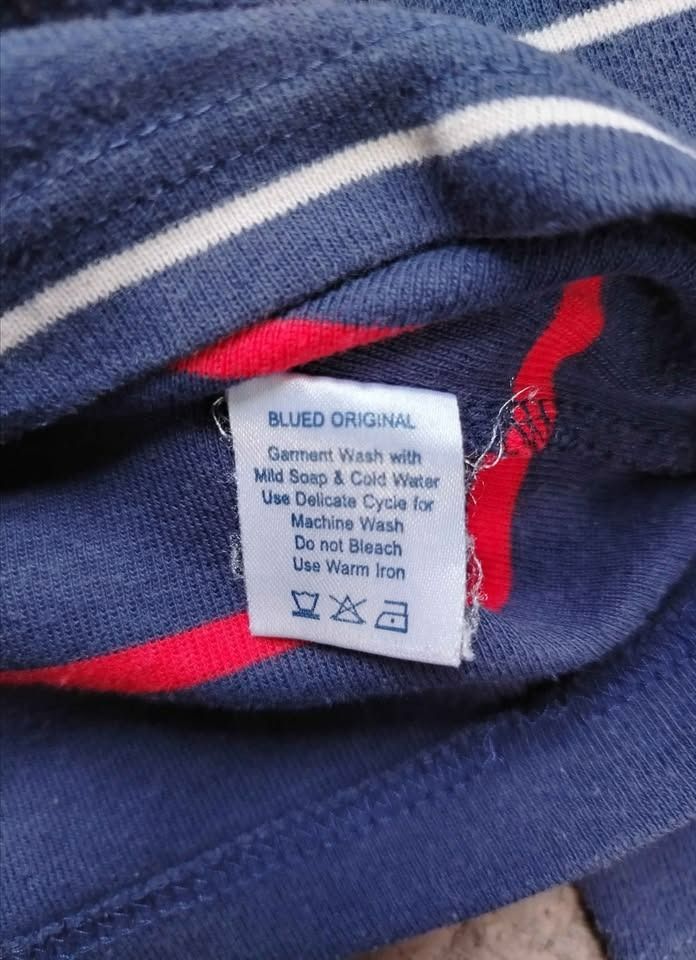 Blued Striped Longsleeves (Category: Coats, Jackets and Outerwear) located in Muntinlupa City. Submitted by lokalthriftco. (Listing ID 1465684996, Image 3). Description: Size S Minimal Stains Need wash Good condition.