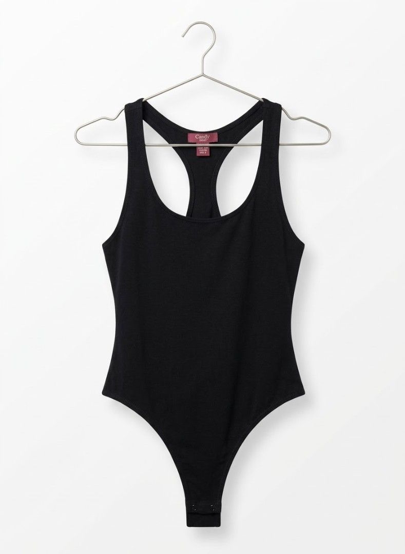 Bodysuit Bundle Pack - Brown and Black Tank Tops (Category: Sleeveless) located in Cavite. Submitted by mypreloved_cavite (Listing ID 1465641391, Image 2). Description: Fits XS\S Bust: 30-36 Waist: 24-29 Two scoop neck bodysuits, one brown and one black. Racerback design on the black one, wide straps on the brown one. Ribbed texture through the center panel. Snap button closure at the bottom. Great basics for everyday layering..
