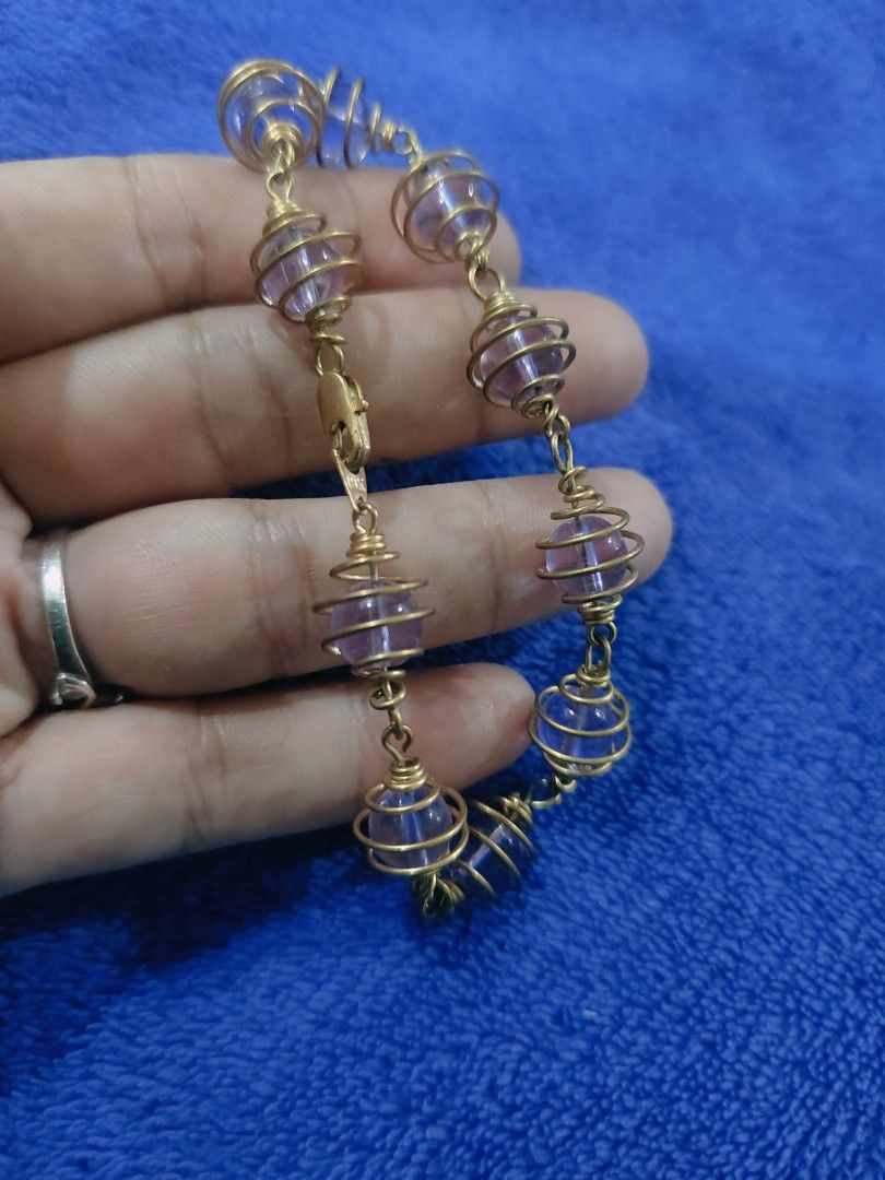 Bracelet markings 18k (Category: Other Accessories) located in Zamboanga. Submitted by ckealia (Listing ID 1465645190, Image 2). Description: bracelet markings 18k non tarnish rose gold with violet beads untested from Japan accessories Reminders; When u click offer be sure u can pay..be a responsible buyer‼️.