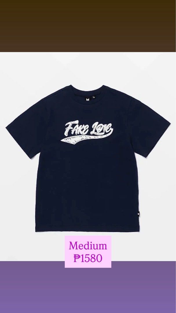 Bts fakelove shirt (Category: K-Wave Merchandise) located in Pasig City. Submitted by queenv18 (Listing ID 1465597839, Image 1). Description: Medium Onhand items in PH ready to ship merch are directly shipped from korea / taiwan / japan / us 101% legit Brandnew Plus sf .