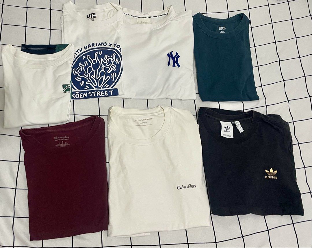 Bundle of branded t-shirts (Category: Shirts) located in Tanauan. Submitted by elle0908 (Listing ID 1465597224, Image 1). Description: - Bundle of 6 branded t-shirts - Mixed sizes (refer to tags) SF: Shoulder by buyer. RFS: Closet decluttering, need to make space..