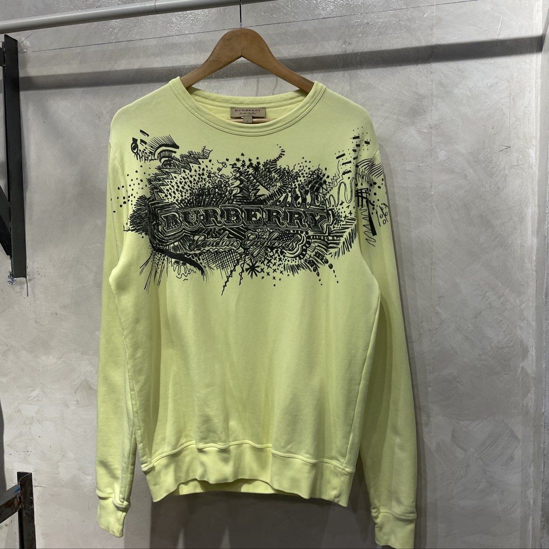 Burberry sauer doodle print logo Crew Neck (Category: Activewear) located in Manila. Submitted by walter_wt (Listing ID 1465665990, Image 3). Description: Burberry sauer doodle print logo neon sweatshirt Size- Medium Dimension- Length- 28 Width- 22 Sleeve length- 27 Condition- 9.5/10 .