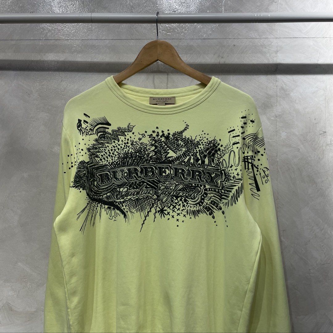 Burberry sauer doodle print logo Crew Neck (Category: Activewear) located in Manila. Submitted by walter_wt (Listing ID 1465665990, Image 2). Description: Burberry sauer doodle print logo neon sweatshirt Size- Medium Dimension- Length- 28 Width- 22 Sleeve length- 27 Condition- 9.5/10 .