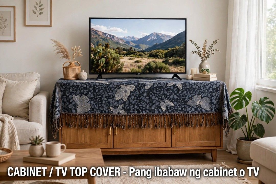 Butterfly Shimmer Tapestry Runner 27x74 - Boho Home Decor (Category: Other Home Decor) located in Manila. Submitted by journnierph (Listing ID 1465651649, Image 2). Description: 🦋 BUTTERFLY SHIMMER TAPESTRY RUNNER ✨ ₱180.00 ONLY! Ganda nito besh! May pa-shimmer / glitter effect pag tinamaan ng ilaw! ✨ Details: • Size: 27 wide x 74 length (naka-tupi sa pic kasi walang space, mahaba talaga!) • Color: Black with Silver Butterfly + Light Shimmer ✨ •