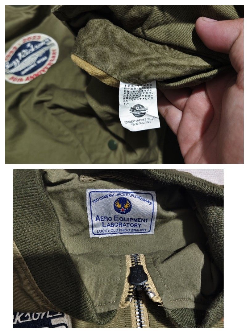 BUZZ RICKSON'S 30TH ANNIVERSARY FLIGHT JACKET(MILITARY STYLE) (Category: Coats, Jackets and Outerwear) located in Baguio. Submitted by igorotak.111.taraki.com (Listing ID 1465623366, Image 3). Description: FS BUZZ RICKSON'S 30TH ANNIVERSARY EDITION FLIGHT JACKET(MILITARY STYLE) V.GOOD CONDI NO ISSUES TALON ZIPPED SOLID NITO ♥️ L-24 W-23 CAN FIT M-L CAN DO.