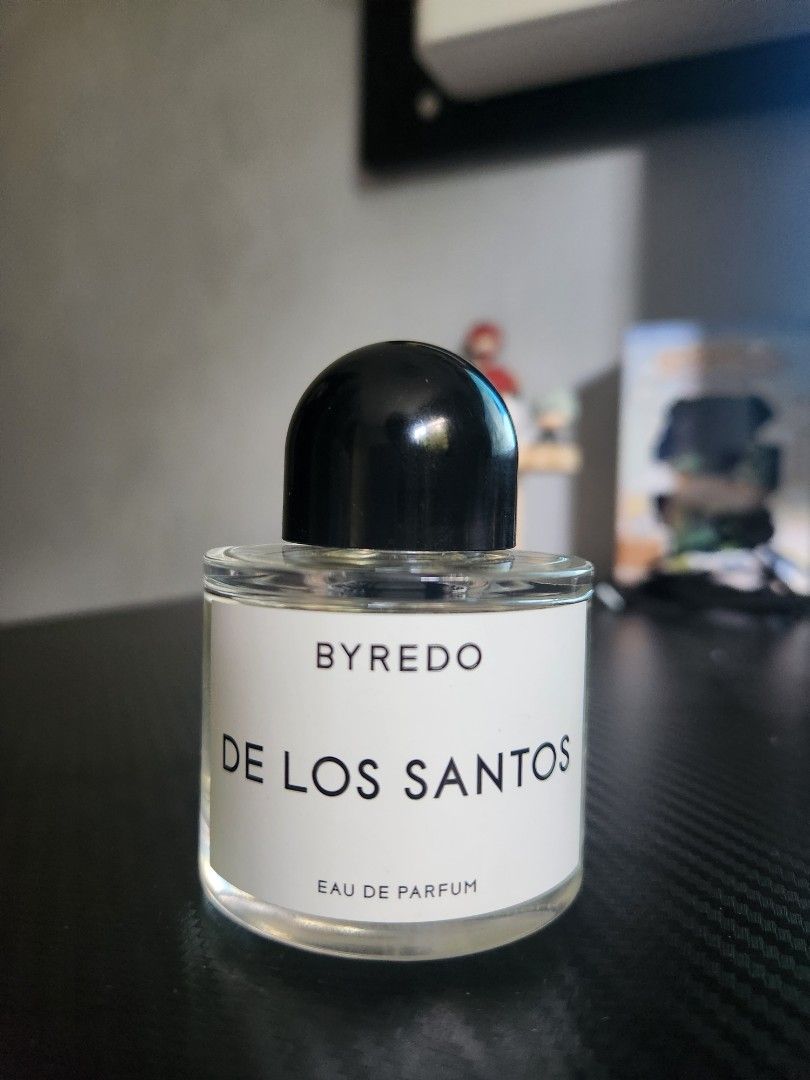 Byredo De Los Santos Eau De Parfum 50ml (Category: Fragrance & Deodorants) located in Rizal. Submitted by hao_mpreg (Listing ID 1465608051, Image 1). Description: - Item: Byredo De Los Santos Eau de Parfum - Size: 50ml (Full level visible, sprayed only a couple of times) - Authenticity details: Magnetic black cap - with engraved branding, batch details and 'Made in France' stamped on the heavy glass base - Bought it from a friend which was origin