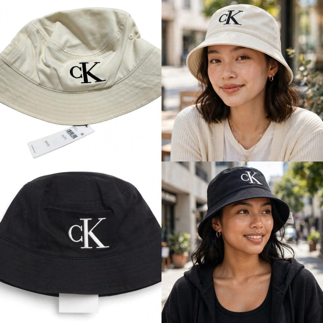 Calvin Klein CK Logo Bucket Hat Cream (Category: Hats & Beanies) located in Imus. Submitted by jmakati22717201 (Listing ID 1463884839, Image 2). Description: - Brand: Calvin Klein - Color: Cream - Style: Bucket Hat - Features: Classic CK logo embroidered on the front - Size: One size fits most - Condition: New with original tag attached - Perfect for: Sunny days.