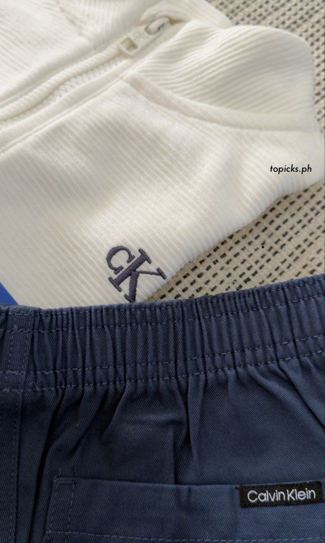 CALVIN KLEIN JEANS 2-piece set (Category: Babies & Kids Fashion) located in Malolos. Submitted by topicksph (Listing ID 1465723643, Image 3). Description: CALVIN KLEIN JEANS 2-piece set BN size 6y (w hanger) size 7y (w/out hanger) ~ not drawstring but elasticated waistband Guaranteed authentic.