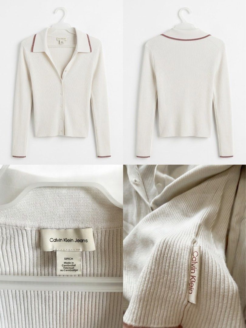 Calvin Klein Ribbed Collared Cardigan (Category: Coats, Jackets and Outerwear) located in Quezon City. Submitted by skoom (Listing ID 1465629673, Image 1). Description: Never used. Just washed. Bought in the US. Original price is around 3k. .