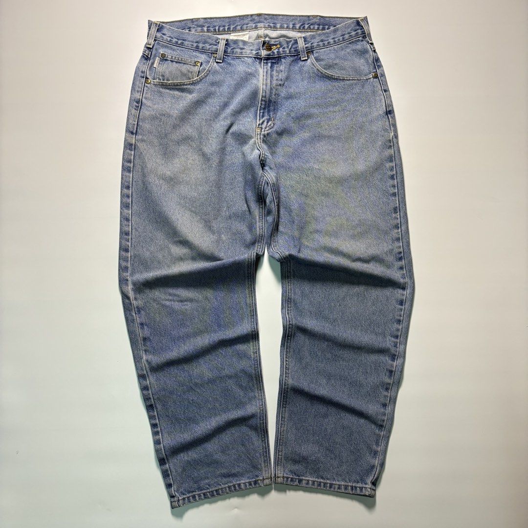 Carhartt Leather Patch (Category: Jeans) located in Davao. Submitted by yanda.thrift (Listing ID 1465619813, Image 3). Description: waist 36-38 length 40 thigh 11 leghole 7.