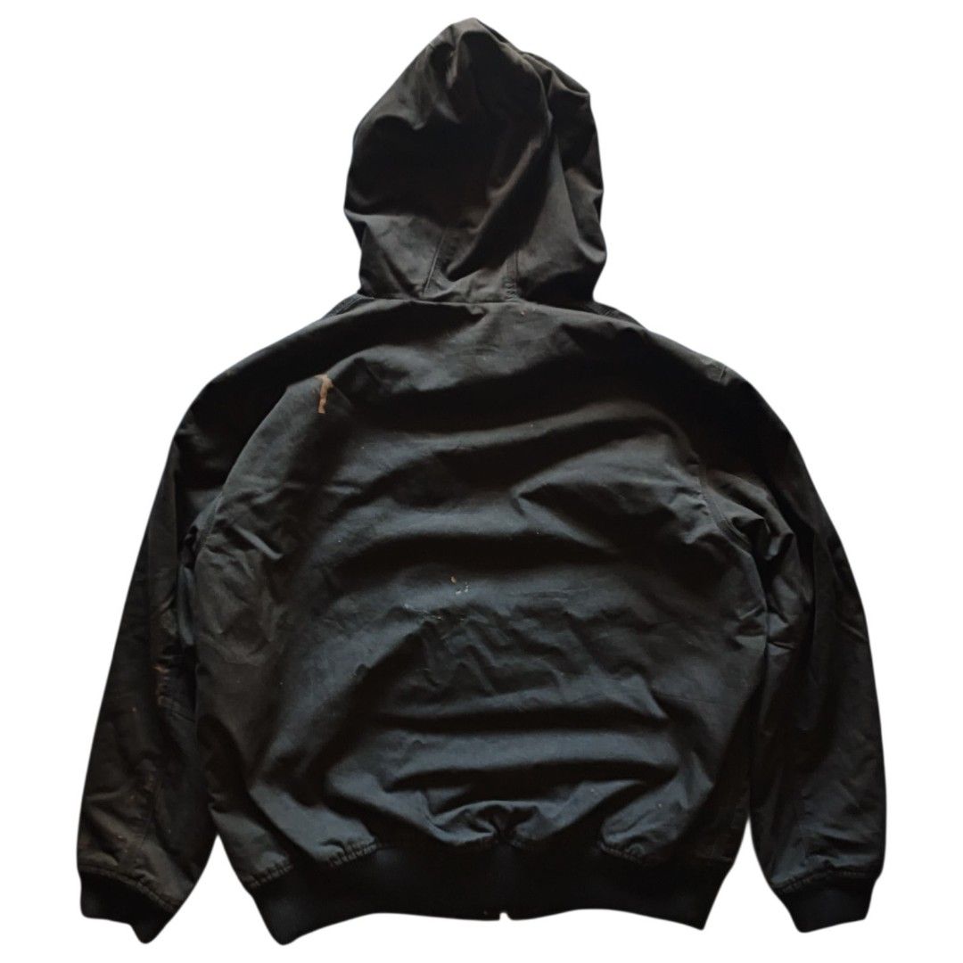 Carhartt Quick Duck 2000's (Category: Coats, Jackets and Outerwear) located in Calabanga. Submitted by bekneegear (Listing ID 1465658219, Image 2). Description: - Brand: Carhartt - Color: Blue - Size: Large - Material: Heavy cotton duck canvas - Features: Full zip closure, dual chest zip pockets, lower front pouch pockets, drawstring hood, ribbed hem and cuffs - Condition: Beater and Workwear condition - Origin: Made in Bangladesh.