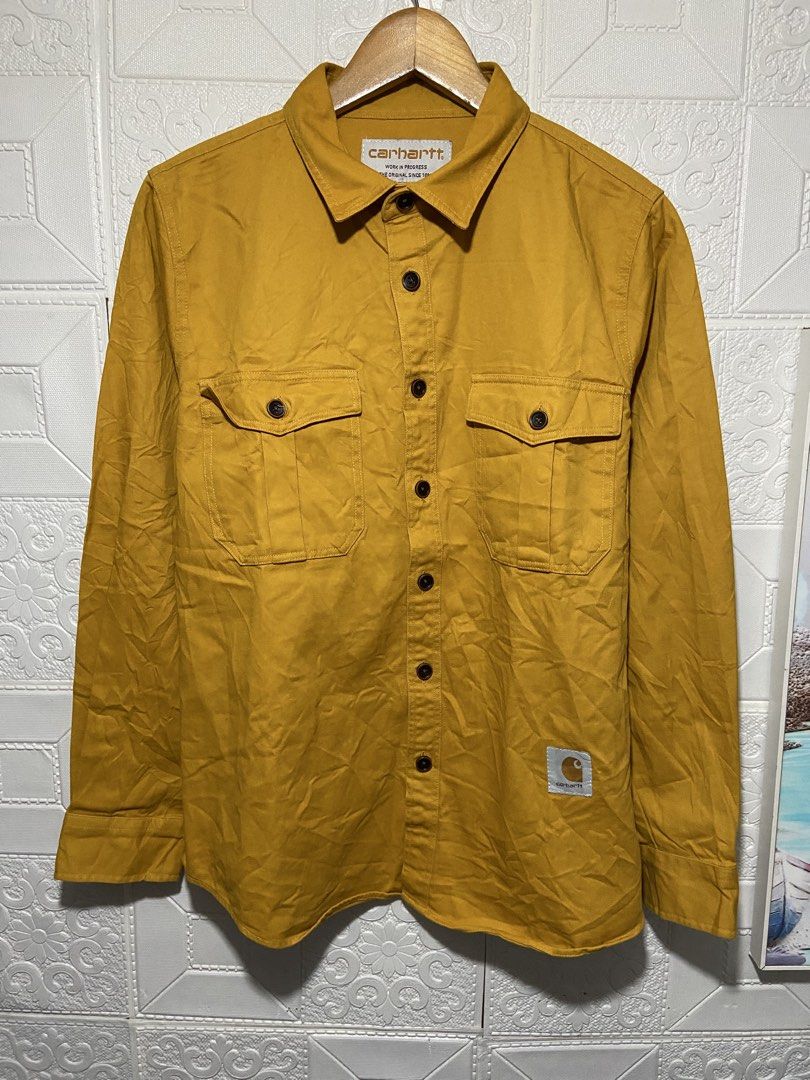 carhartt wip denim jacket (Category: Hoodies) located in Baguio. Submitted by stickygarments (Listing ID 1465652616, Image 1). Description: carhartt WIP denim bottons down jacket condition:excellent large dimes:24x27 .