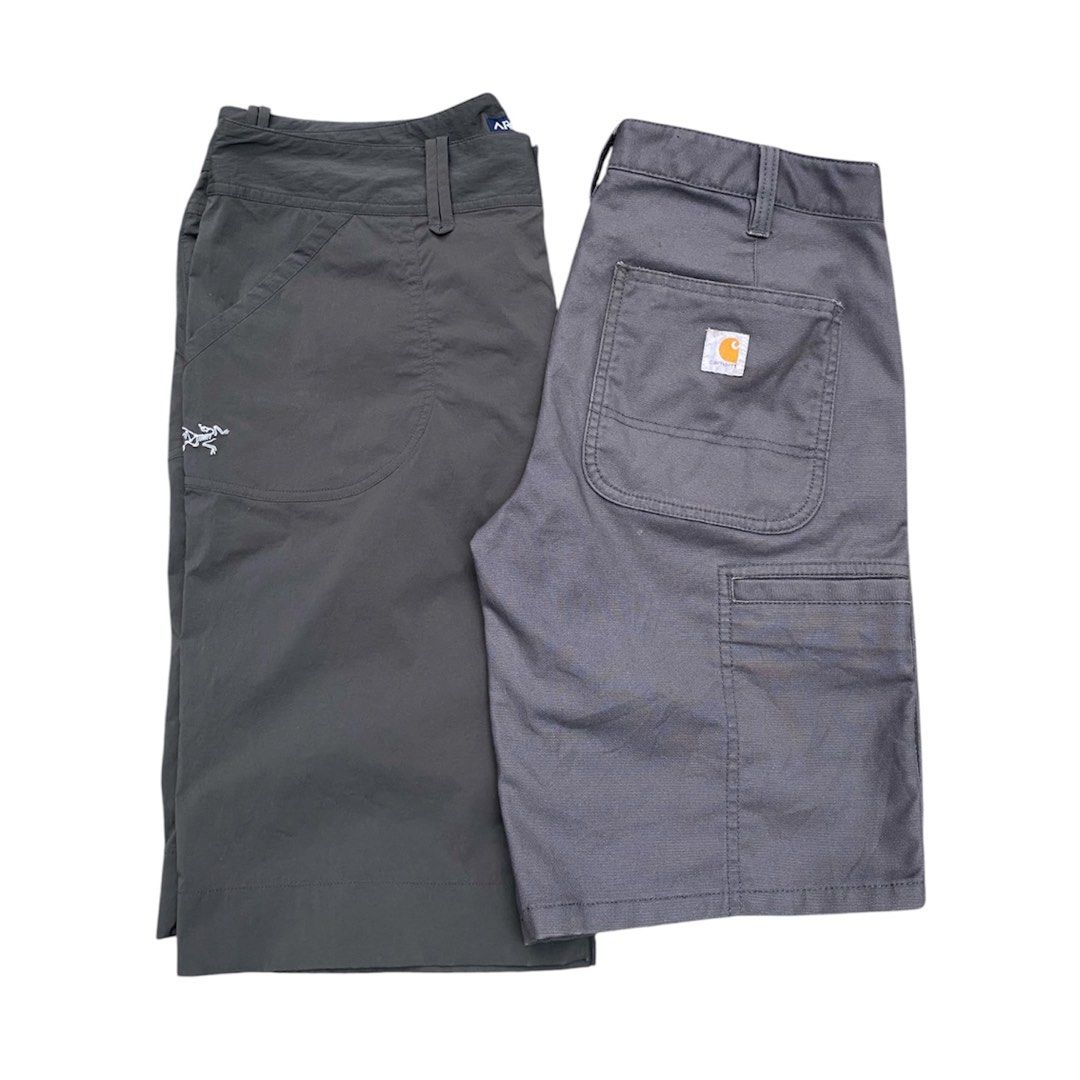 Carhartt (Youth Size) & Arc'teryx Shorts Bundle (Category: Jeans) located in Calabanga. Submitted by 4405.curator (Listing ID 1464678565, Image 1). Description: Bundle includes 2 pairs of dark grey pants Brands: Carhartt and Arc'teryx Color: Dark Grey/Charcoal Ideal for outdoor activities and work Made with durable materials Ready for a new owner Carhartt Short Size 4 on tag Measurements: Waist 28 - 29 Thigh 11 inch Length 20 inch Hem 10 inch Arc