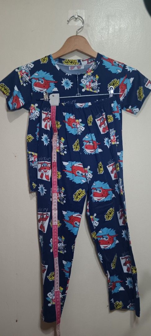 Cartoon Pajama 6 Sets take all (Category: Babies & Kids Fashion) located in Bacoor. Submitted by jajcollections (Listing ID 1465651766, Image 3). Description: -Outgrown - Fun cartoon character designs: Garfield, Stitch, Super Wings, Tom and Jerry, and Iron Man - Set includes: 1 short-sleeve top and 1 matching long pants with comfy elastic waistband - Material: Ultra-soft, breathable fabric ideal for sleepwear and home lounging - Durability: Brigh