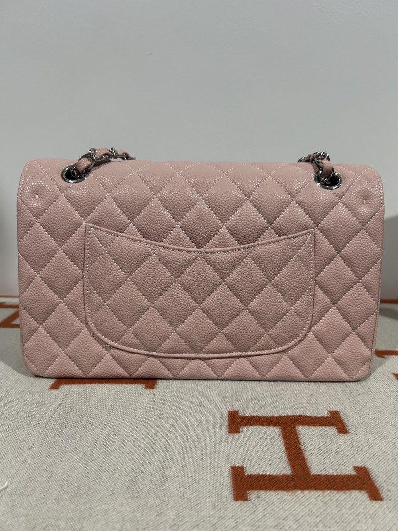 CC Medium Classic Double Flap (Category: Luxury Bags & Wallets) located in Manila. Submitted by rl_lux (Listing ID 1465696271, Image 3). Description: Chanel Medium Classic Double Flap Baby Pink/ Caviar/ SHW With Dustbag & Box.