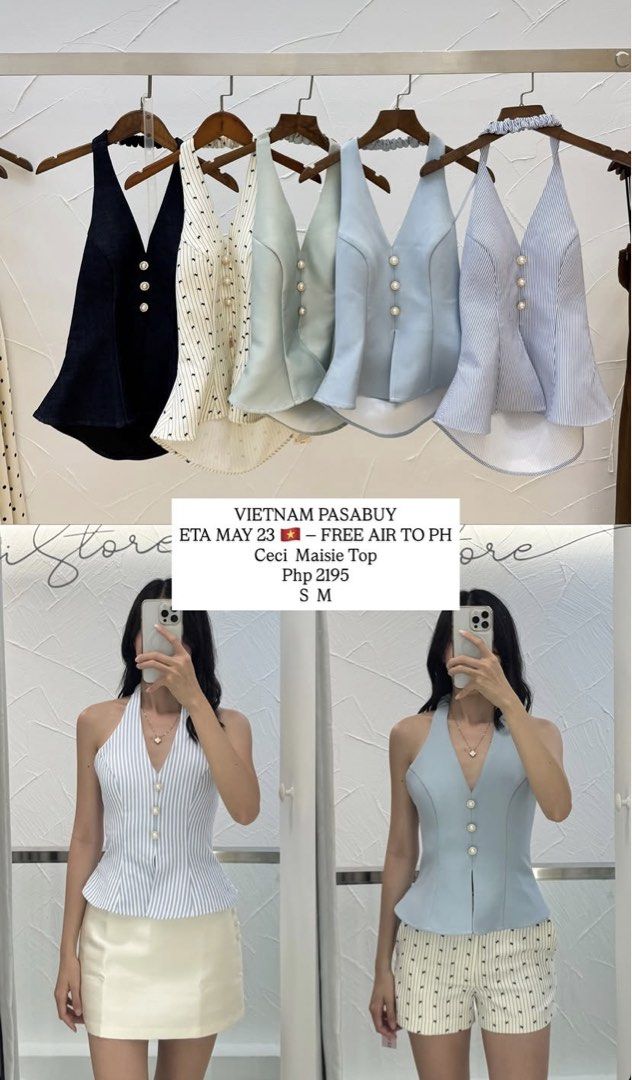 Ceci Vietnam Maisie Top (Category: Sleeveless) located in Kidapawan. Submitted by rain20w (Listing ID 1465758305, Image 1). Description: S-M in sage green.