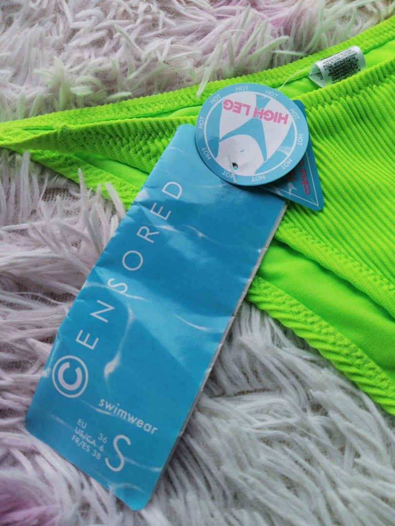 Censored Neon Lime Green Ribbed Bikini Bottom (Category: Bikinis & Swimsuits) located in Siquijor. Submitted by thesummit26 (Listing ID 1465714323, Image 3). Description: Brand new with tags (BNWT), gift from the Netherlands. • Neon beach aesthetic. Bold, bright, and perfect for resort photos. The color is brighter and more vibrant in actual person compared to the photos. .