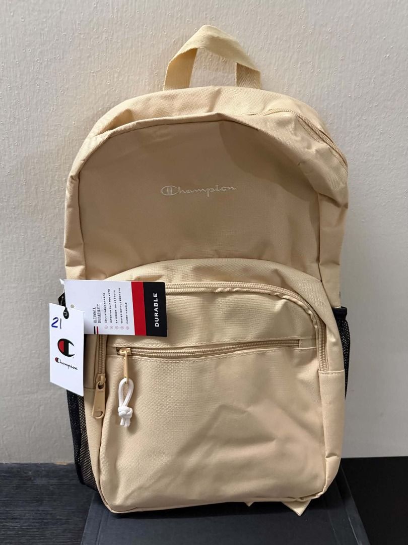 Champion Beige Backpack (Category: Backpacks) located in Minglanilla. Submitted by dthreestore (Listing ID 1465687775, Image 1). Description: ▪︎Php 1,700 ▪︎Brand New Authentic ▪︎Follow us on Facebook: D3 Store ▪︎Mode of Payment: Cash/Gcash 🚚 Maxim / J&T (Shipping fee will be shouldered by the buyer) 📍Meet-up (Minglanilla, Cebu) .