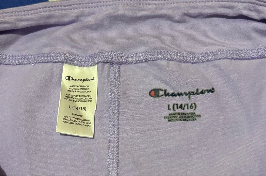 Champion Lilac Flare Leggings Small - Medium (Category: Activewear) located in Quezon City. Submitted by beckyshop2024 (Listing ID 1465709445, Image 3). Description: - Unused, no more tag - Original from US - Youth Large on tag, fits up to Medium Adult.