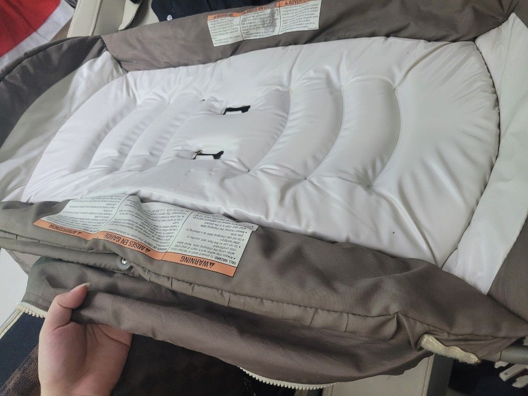 Chicco Portable Baby Playard Cot (Category: Cots & Cribs) located in Antipolo. Submitted by dlolin (Listing ID 1465741926, Image 2). Description: Decluttering. No more pad but we have provided wood and Uratex mattress - Brand: Chicco - Color: Brown, white, and yellow accents - Breathable mesh sides for safety and airflow - Includes a comfortable quilted white mattress pad - Sturdy and durable frame construction - Easy setup and breakdown mechanis