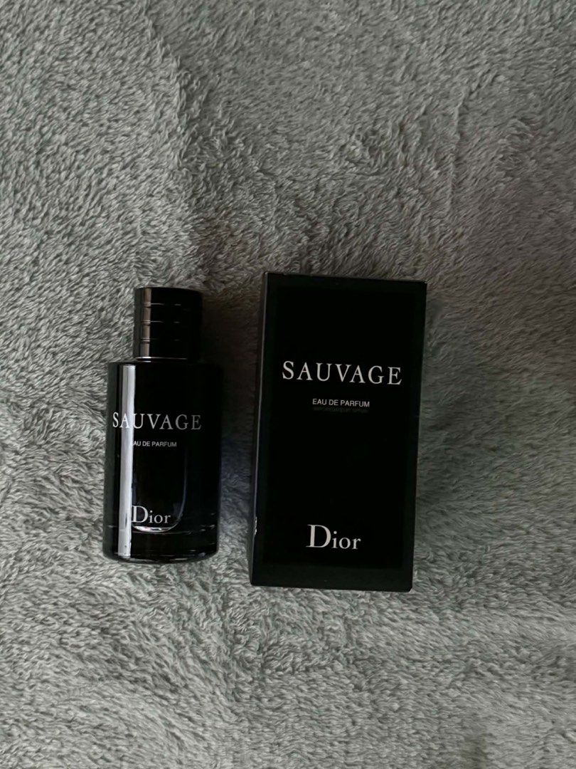 Christian Dior Sauvage Eau de Parfum 100ml (Category: Fragrance & Deodorants) located in Balanga. Submitted by bravestar_ec33b6 (Listing ID 1465609036, Image 1). Description: Dior Sauvage (EDP) - 100ml - only few sprays missing (around 95% juice level left) - with orig box - 100% authentic, you can legit check sa fraghead groups Rfs: - hindi masyado nagagamit kaya benta nalang.