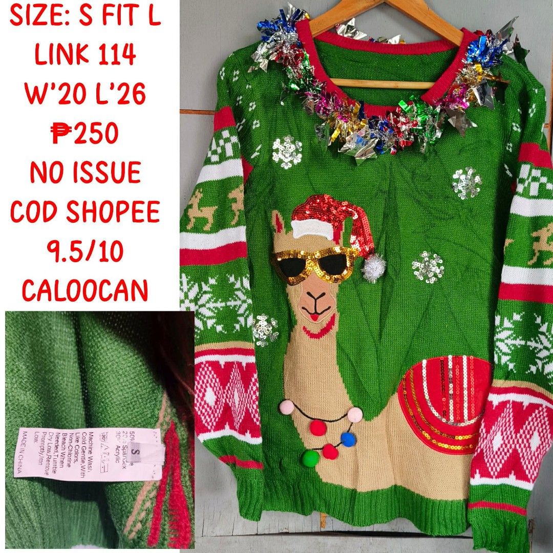 Christmas Sweater (Category: Coats, Jackets and Outerwear) located in Manila. Submitted by ukayukayma98752 (Listing ID 1465745217, Image 3). Description: mini dress sya sa mga 5flat streachable din available sa orange app .payment first kami pag lala.move.