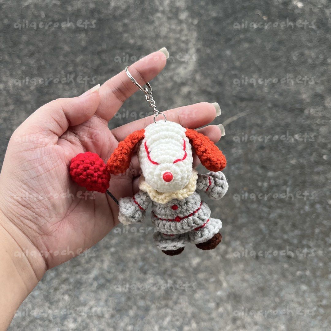 Chucky & Pennywise - Halloween Snoopy crochet keychains (Category: Handmade Craft) located in Pasig City. Submitted by ailacrochets (Listing ID 1465678286, Image 3). Description: – available in milk cotton (₱350 ea) and thin bear chenille (₱400) – around 4 inches in height – open for customization (50% dp required) mop: gcash, maya, maribank mod: j&t, gogo xpress, lalamove/grab 📍 pasig.
