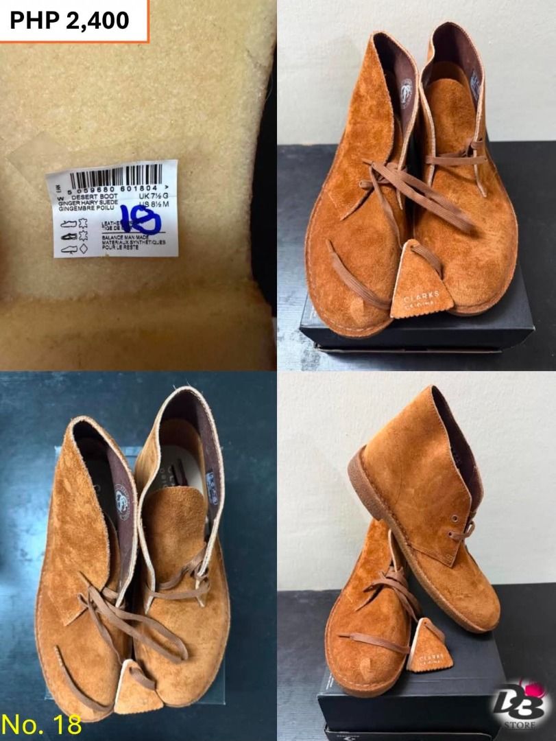 Clarks Shoes Desert Boot Ginger Hairy Suede (Category: Boots) located in Minglanilla. Submitted by dthreestore (Listing ID 1465684994, Image 3). Description: ▪︎Php 2,400 ▪︎Brand New Authentic ▪︎Follow us on Facebook: D3 Store ▪︎Mode of Payment: Cash/Gcash 🚚 Maxim / J&T (Shipping fee will be shouldered by the buyer) 📍Meet-up (Minglanilla, Cebu) .