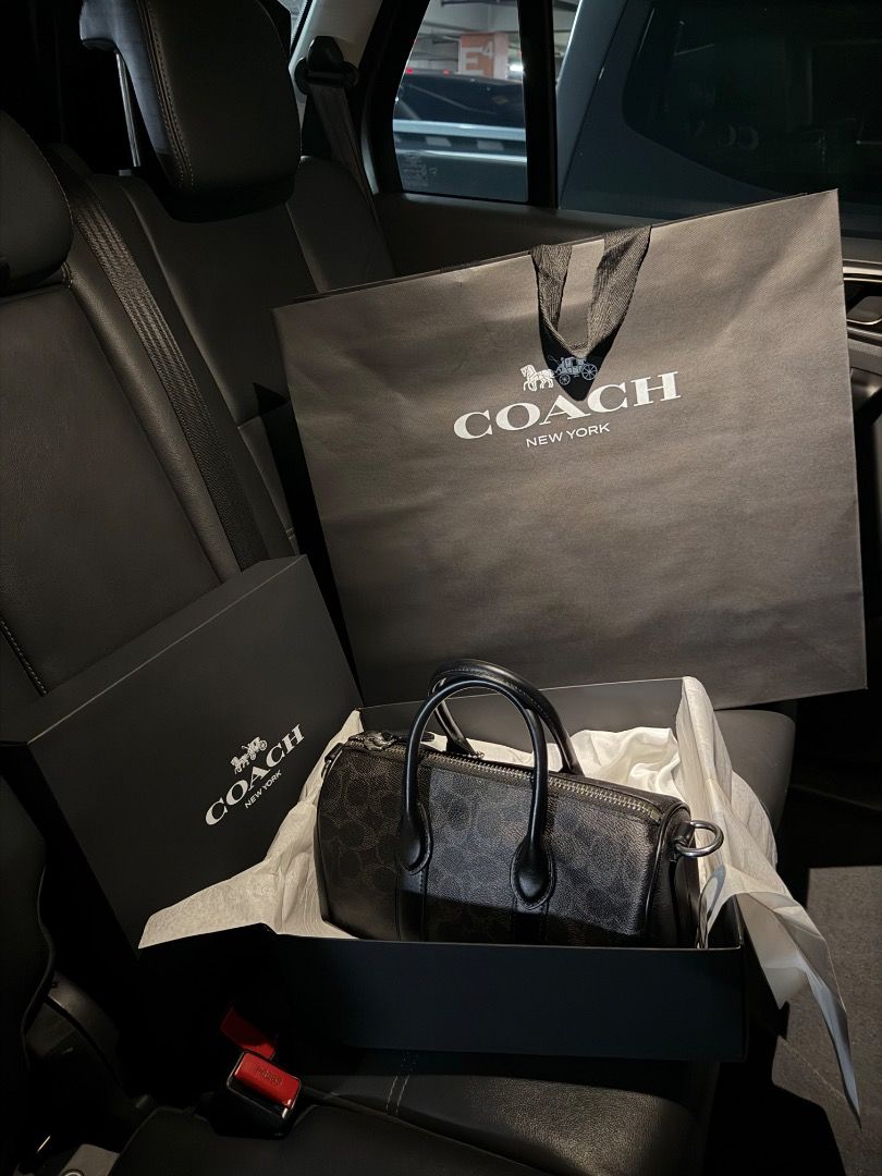Coach Compass 25 in Signature Canvas (Category: Luxury Bags & Wallets) located in Quezon City. Submitted by jaypeemorales (Listing ID 1465683532, Image 1). Description: Recently bought Coach Compass 25 in Signature Canvas from Coach Rockwell and have not yet used it. Complete with box, paper bag, dust bag and receipt. With 1year warranty on hardware in coach rockwell. Bought it for 23k and selling it for 20k only. RFS: need a bigger bag for my da