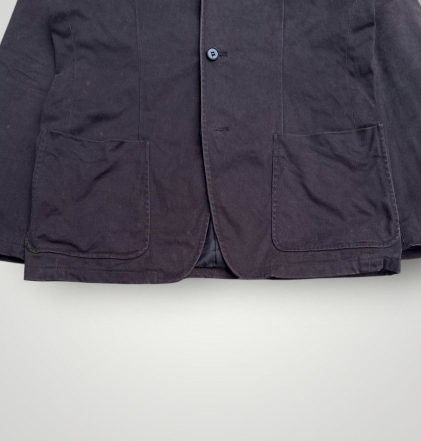 COMME CA ISM japan coat (Category: Activewear) located in Zamboanga. Submitted by sixthread (Listing ID 1465719153, Image 3). Description: This appears to be a tailored blazer or jacket from the Japanese fashion brand COMME CA ISM by Five Foxes Co. black brown color featuring an interior lining tag in a size M. Measurements: Lenght: 29 cm Width: 22 cm.