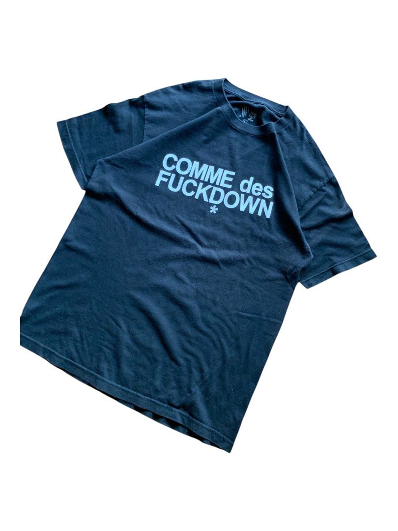 Comme des fuckdown tee (Category: Tshirts & Polo Shirts ) located in Davao. Submitted by oplangtungyang (Listing ID 1465681997, Image 3). Description: Size: L Width: 21” Length: 30” Color rate: 9/10 Condition: 10/10 Discoloration .