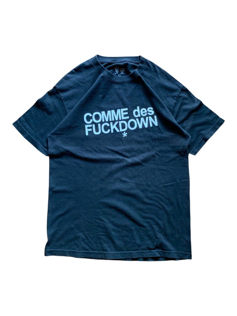 Comme des fuckdown tee (Category: Tshirts & Polo Shirts ) located in Davao. Submitted by oplangtungyang (Listing ID 1465681997, Image 1). Description: Size: L Width: 21” Length: 30” Color rate: 9/10 Condition: 10/10 Discoloration .
