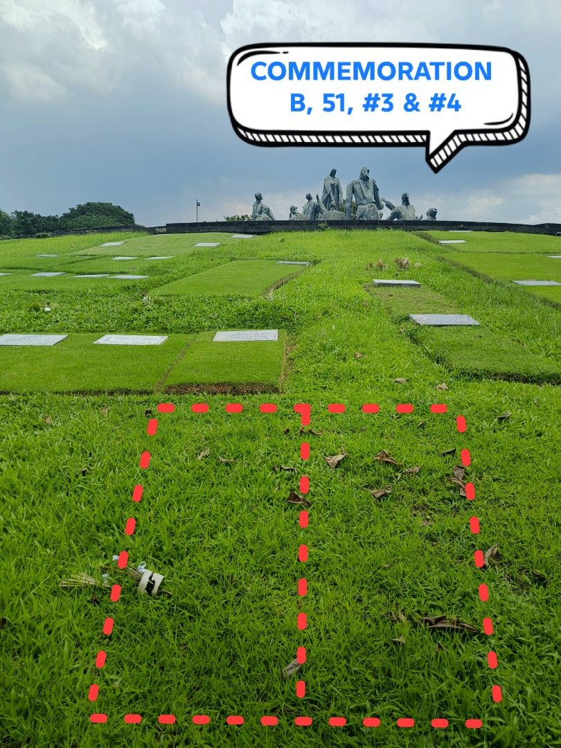 Commemoration Lot B, 51, #3 & #4 (Category: Memorial Lot) located in Marikina City. Submitted by tonysparks (Listing ID 1465704671, Image 1). Description: - For Sale: Burial Plot - Location: Commemoration B, 51, #4 - Features: Peaceful and well-maintained area - Opportunity: Secure a final resting place - Inquire for more details ONE-TIME PAYMENT ONLY PO. STRICTLY OFFICE TRANSACTIONS ONLY. (PARA IWAS SCAM, TRANSFER AGAD!) DIRECT OWNER, NEGOTIABLE