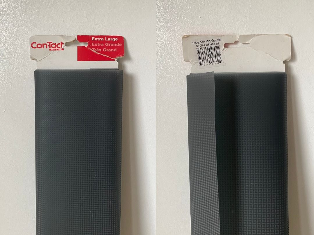 CON-TACT UNDER SINK MAT (Category: Carpets, Mats & Flooring) located in Mandaluyong City. Submitted by phoemela.things (Listing ID 1465709729, Image 1). Description: Original price: 650Php - To be used to make under sink water resistant - Non-adhesive - Can be cut to fit space. Dimensions Length: 122cm Width: 61cm.