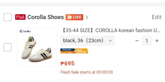 Corolla shoes (brandnew) (Category: Sneakers) located in Manila. Submitted by ac_dl (Listing ID 1465698678, Image 3). Description: Brandnew Corolla Shoes never nagamit, complete w/box & dust bag Size: 36 (23cm) (RFS: wrong size) Mode of Payment: 💙G.cash 🧡Maribank ❤️BPI Mode of Delivery: Same day - Lalamove For SF only - Tiktok checkout.