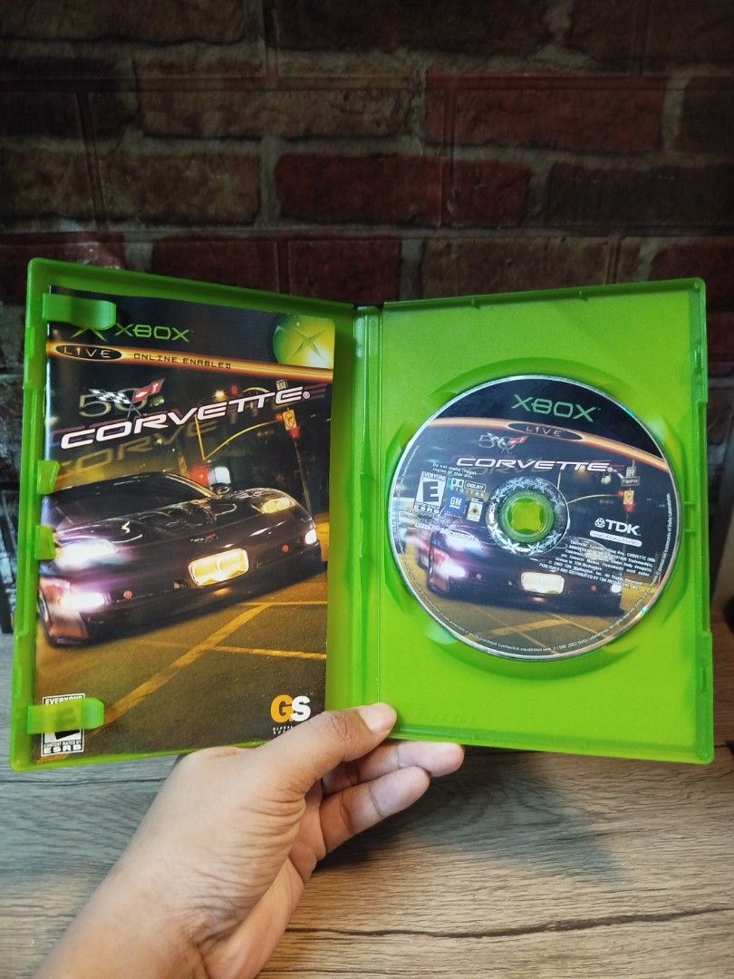 Corvette Xbox Video Game (Category: Xbox) located in Binan City. Submitted by pumpkiiin02 (Listing ID 1465750035, Image 3). Description: - Title: Corvette Racing Game - Platform: Original Xbox Console (2004 release by TDK Mediactive) - ESRB Rating: E for Everyone - Condition/Inclusions: Complete with plastic case, cover art, manual booklet, and game disc - Features: Xbox Live online enabled - Perfect for retro gamers and racing enthusiasts!.