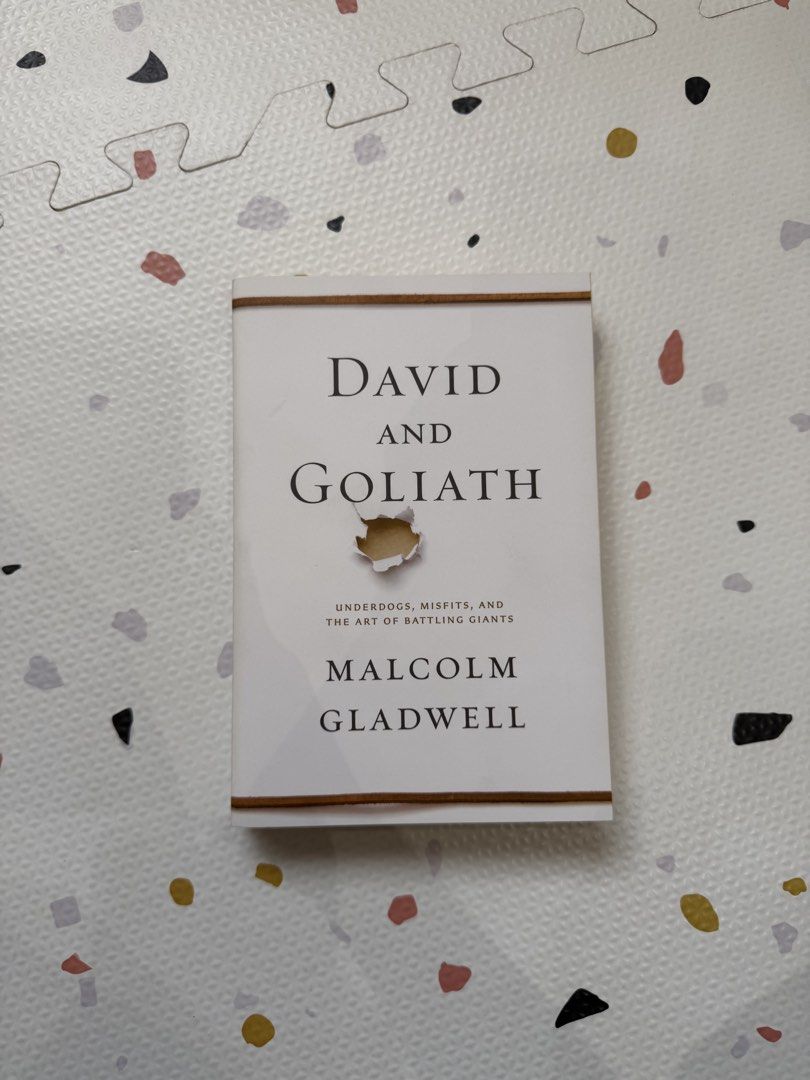 David and Goliath by Malcolm Gladwell (Category: Storybooks) located in Makati City. Submitted by ajbt13 (Listing ID 1465608197, Image 1). Description: - Title: David and Goliath by Malcolm Gladwell - Format: Paperback edition - Condition: Great, with clean pages and an uncreased spine - Genre: Psychology, history, and sociology - Perfect for fans of inspiring underdog stories.
