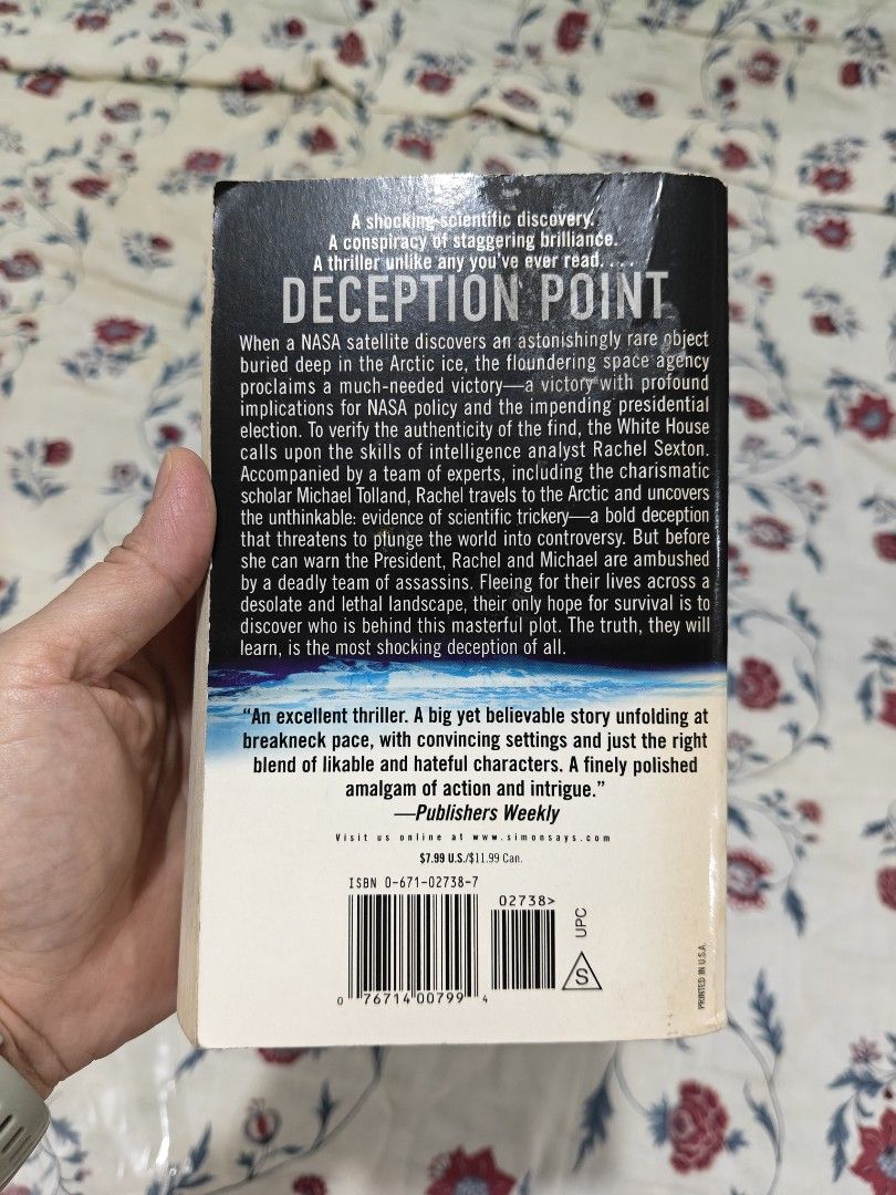 Deception Point by Dan Brown (Category: Storybooks) located in Baler. Submitted by chic_a_nini (Listing ID 1465660741, Image 2). Description: The price includes shipping fee MOP: gcash/gotyme.