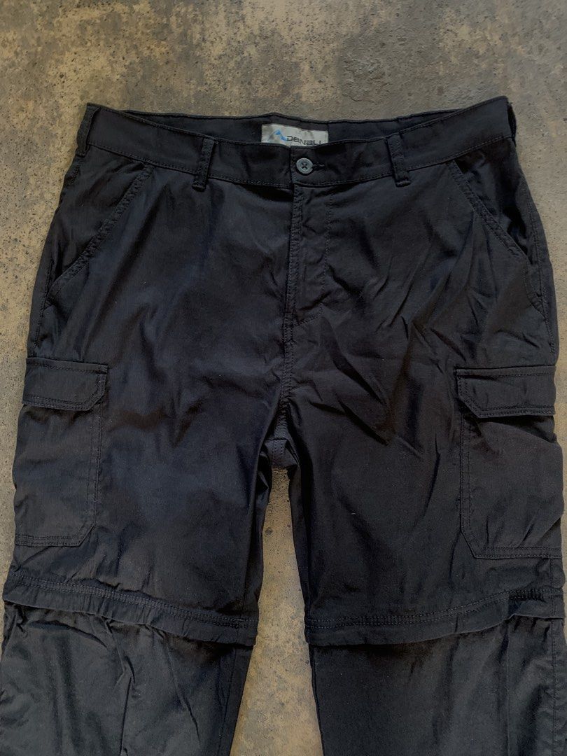 Denali Convertible Cargo Pants Black (Category: Trousers) located in Manila. Submitted by thriftnivee (Listing ID 1465688784, Image 3). Description: - Brand/Model: Denali Zip-Off Cargo Pants - Color: Solid Black - Versatile 2-in-1 Design: Easily converts from pants to shorts with zippers above the knees - Storage: Multiple utility pockets on the sides and thighs - Fit: Classic button closure with belt loops - Material: Lightweight and comfortable